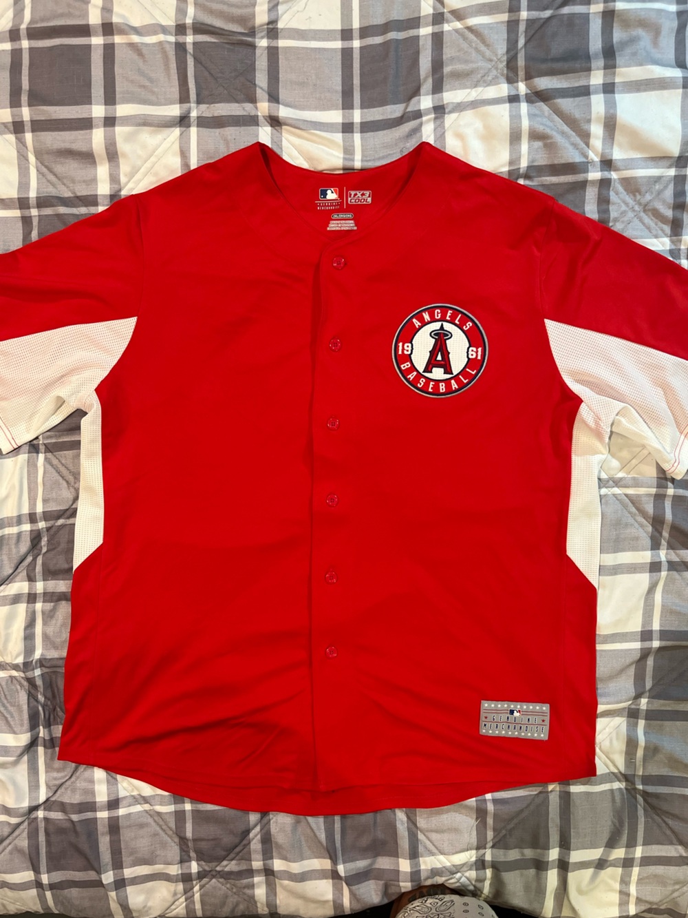 Genuine Merchandise Majestic Red and White Los Angeles Angels Baseball Jersey